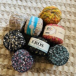 🧶 Bundle of Eight Yarn Skeins - Plymouth‎ Yarn Eros & More